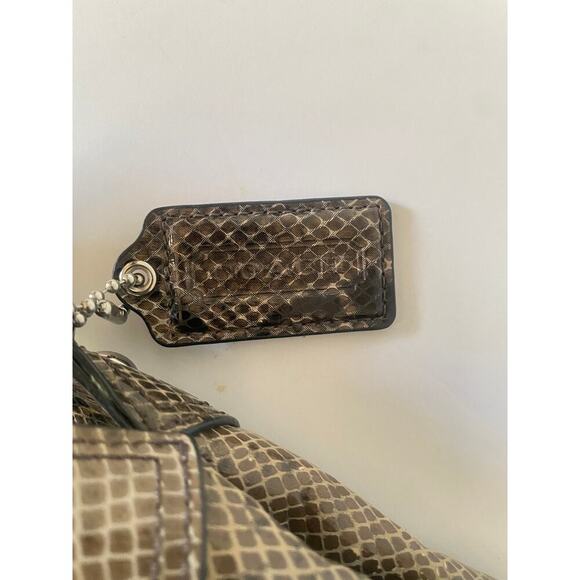 Coach Soho Lynn Faux Python Embossed 3 Compartment Snakeskin Hobo Purse Bag - Picture 10 of 12